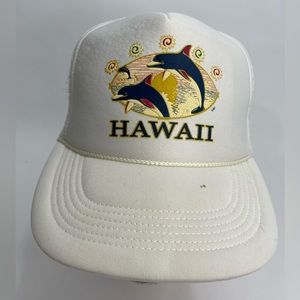 Vintage Hawaii SnapBack Trucker Hat Baseball Ball Cap Dolphins Ocean Sea